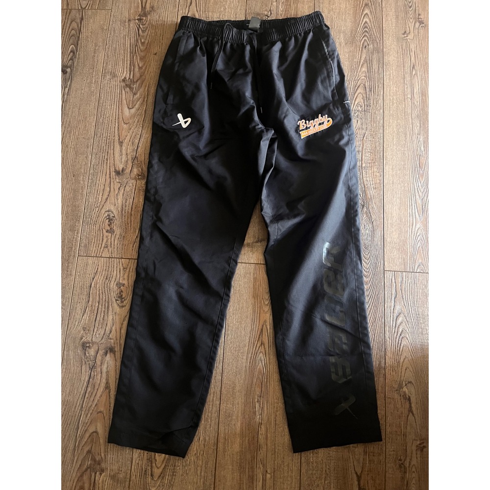 Bauer Team Mens Black Biggby AAA Hockey Club Warm Up Ripstop Pants Size Medium